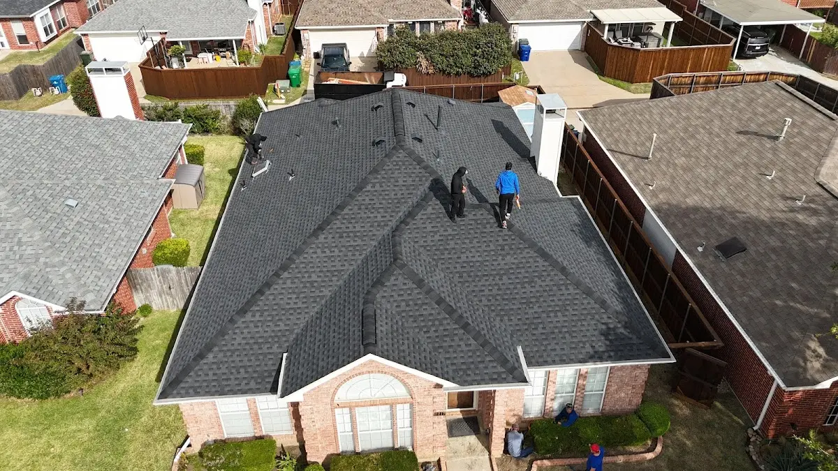 Slate & Tile Roof Repair work in progress on a Brownsburg property